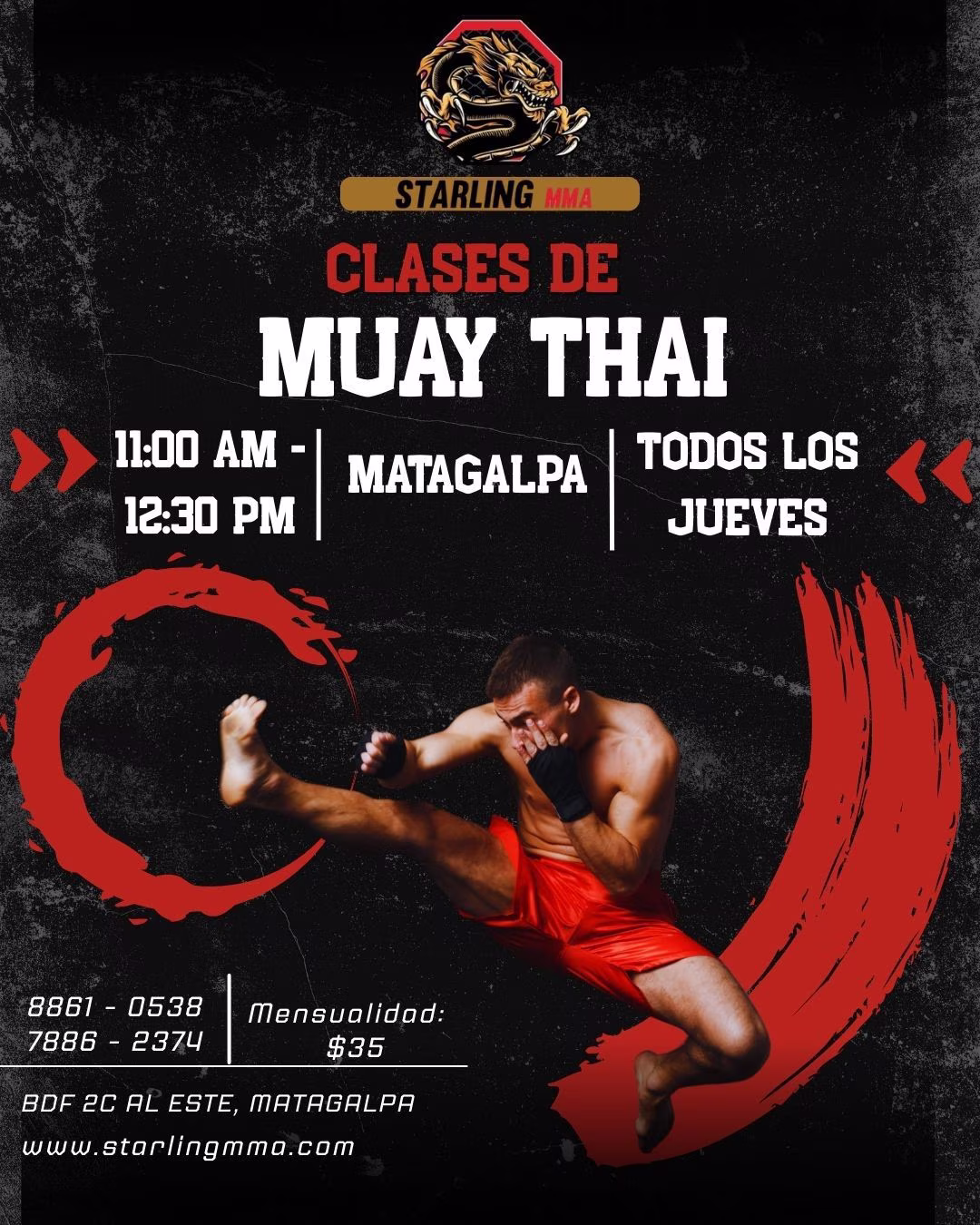 Horario de clases de Muay Thai en Matagalpa